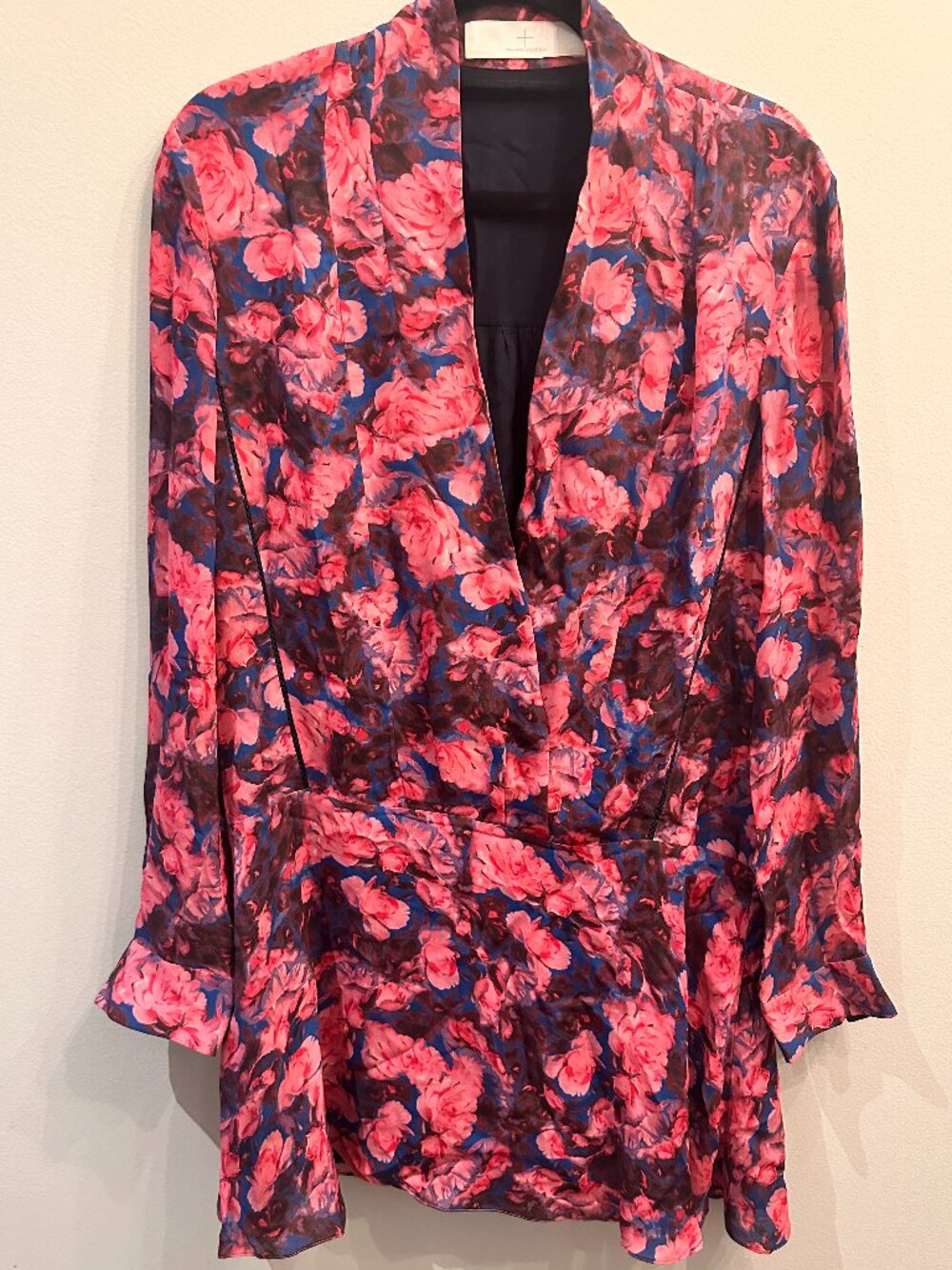 Authentic Morgan de Toi Floral Wrap Mini Dress Long Sleeve - Size 8 (Medium)
